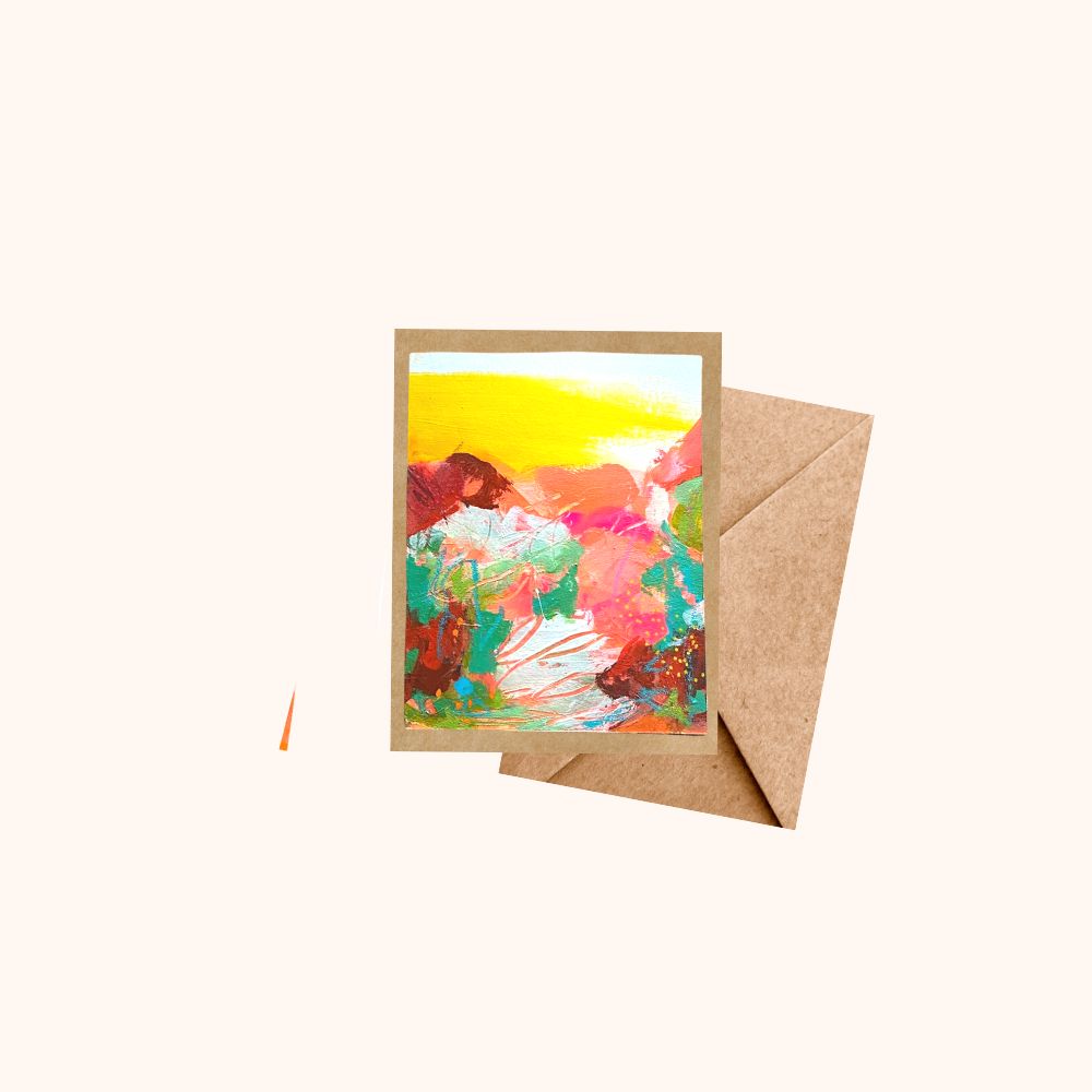 Spring Colors Greeting Card Abstract Expression Painting