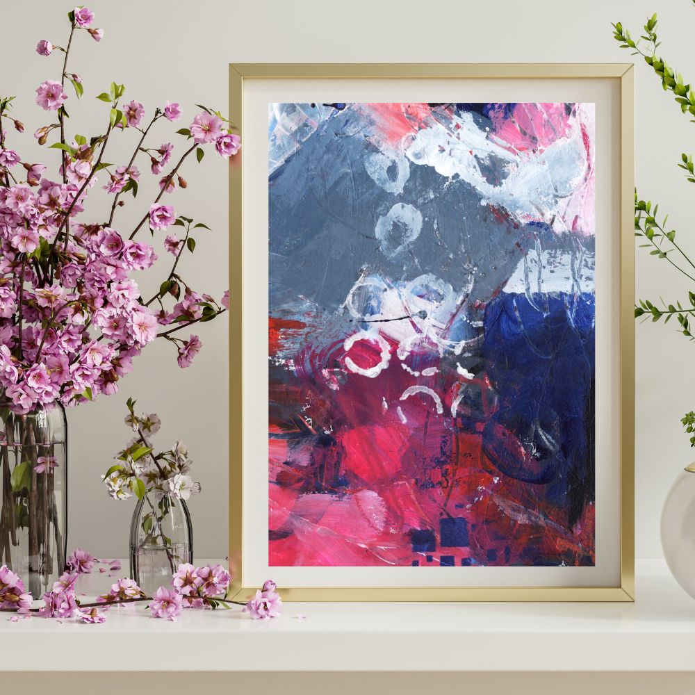 ' In The Pink' - Abstract Art On Paper