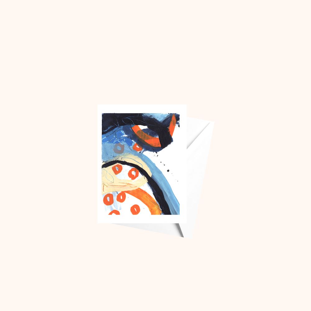 Modern Abstract Expression Artwork - White Frame Greeting Card