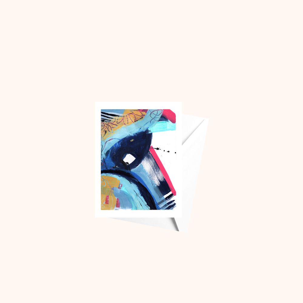 Modern Abstract Expression Artwork - White Frame Greeting Card