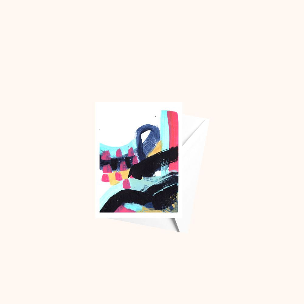 Modern Abstract Expression Artwork - White Frame Greeting Card