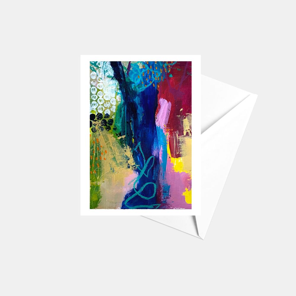 Abstract Painting Original - White Frame Greeting Card