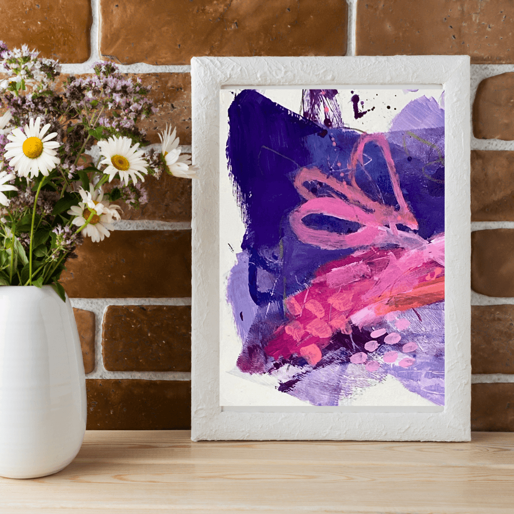 Original Artwork On Paper Framed - " Meandering Together " | Minimal Art - Najma Merchant Art