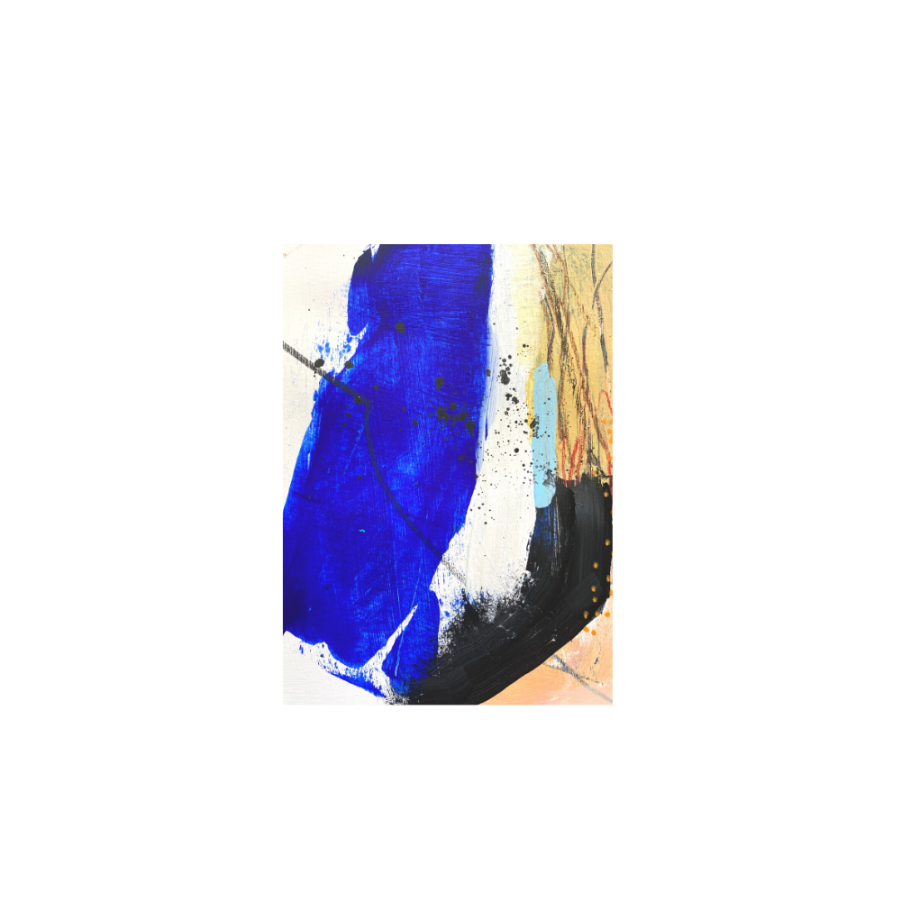 Original Painting, Abstract Art On Paper | Small Art | White Card Frame Greeting Card