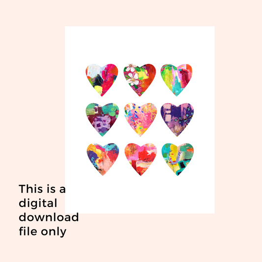 Printable Abstract Hearts Artwork