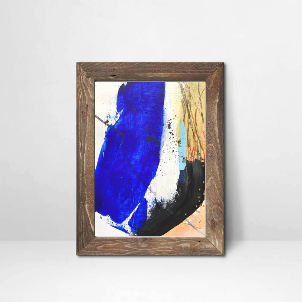 Original Painting, Abstract Art On Paper | Small Art | White Card Frame Greeting Card