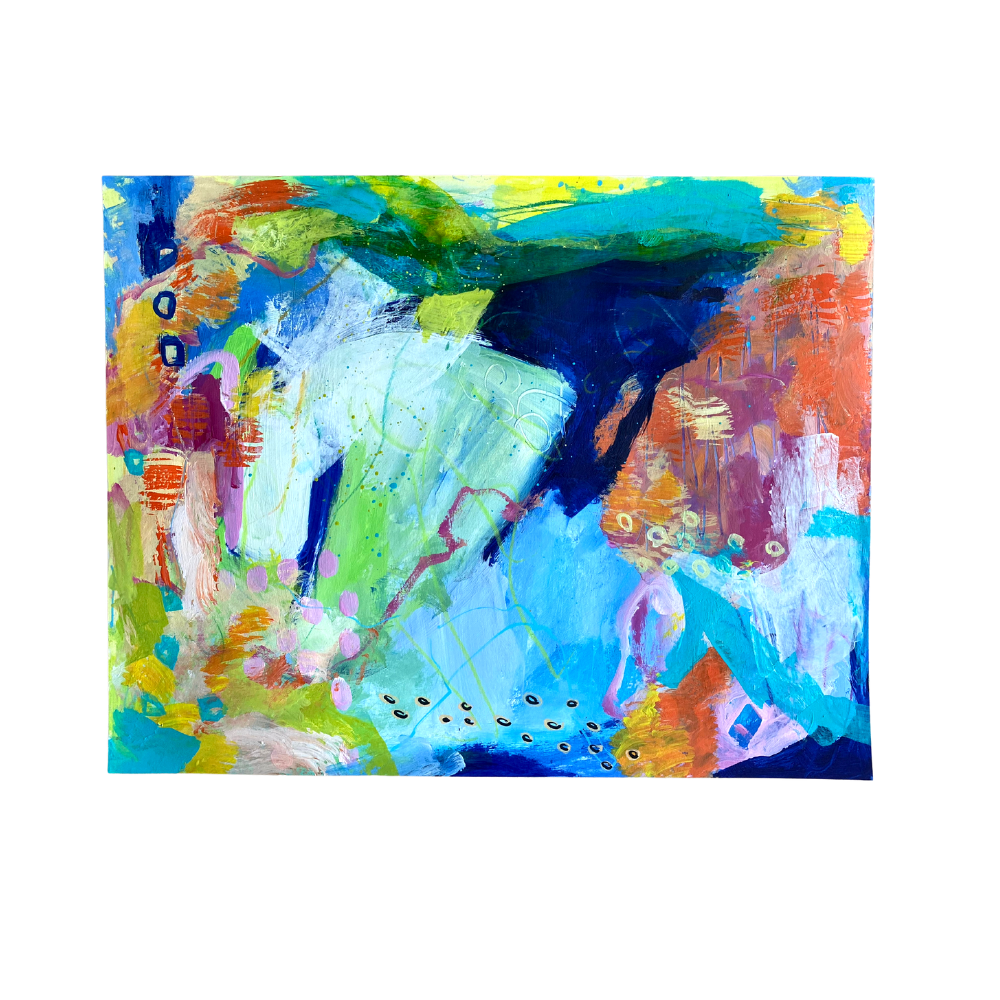 Abstract Art On Paper - Original Painting | 11" X 14"