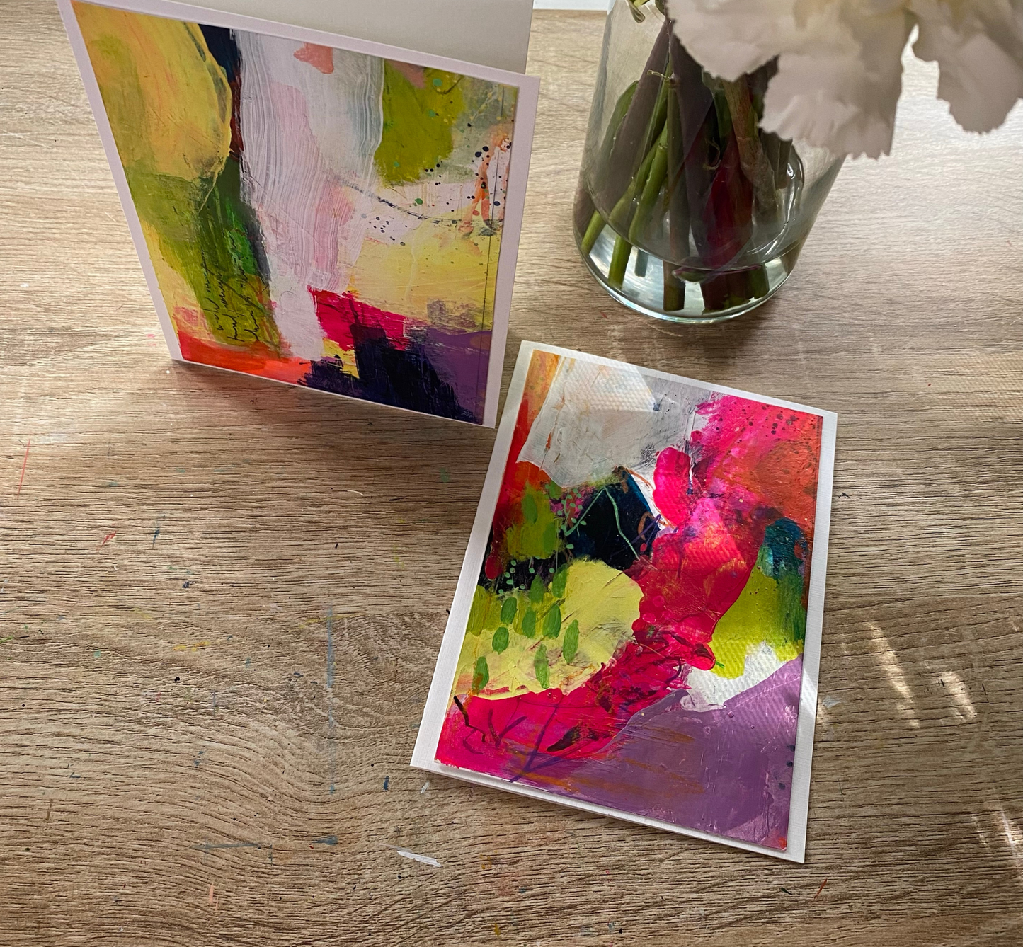 Brilliant Pink Abstract Art Greeting Card
