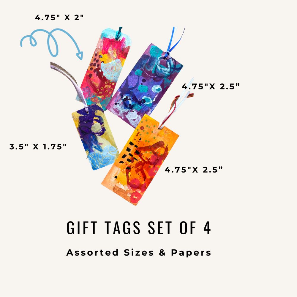 Handmade Gift Tags - Original Art - Set of 4