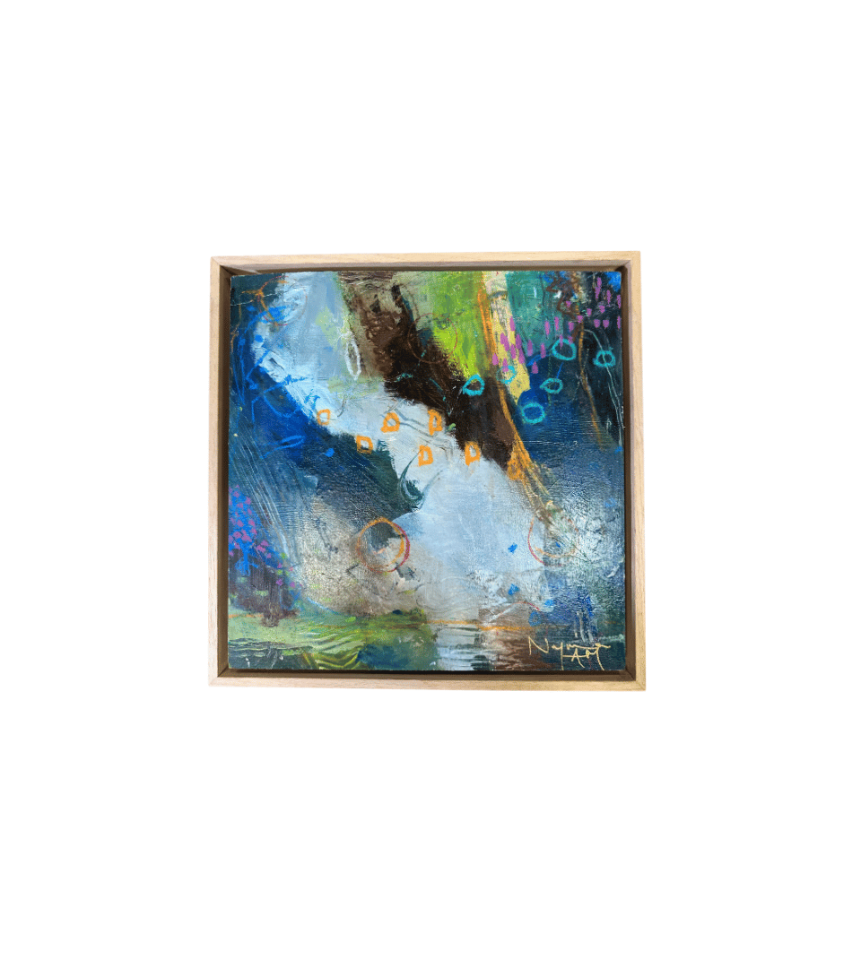 Acrylic Painting on Wood Panel, Framed in a Floating Frame