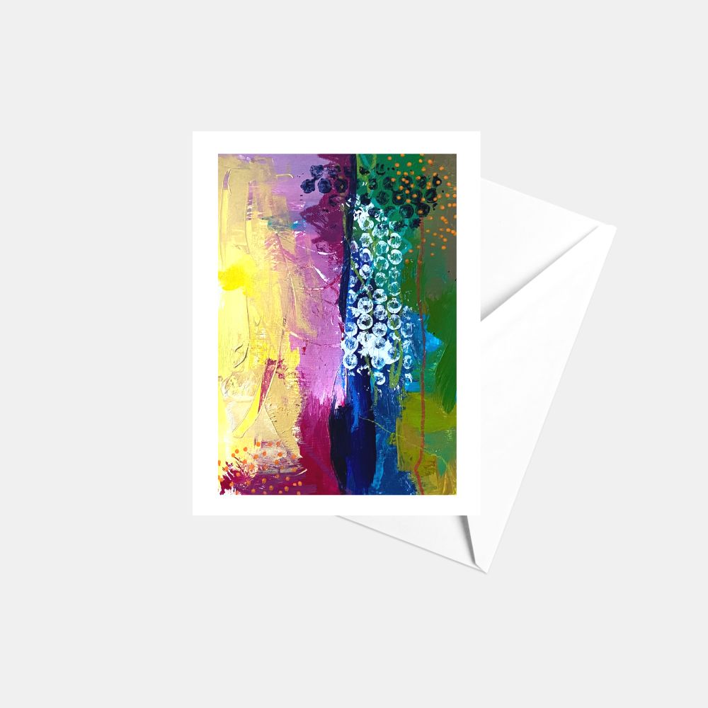 Abstract Painting Original - White Frame Greeting Card