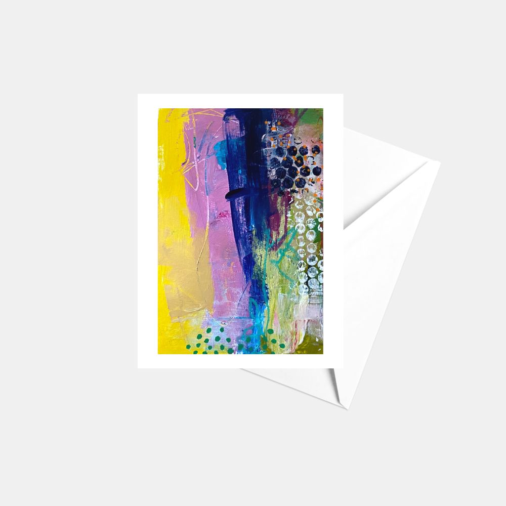 Abstract Painting Original - White Frame Greeting Card