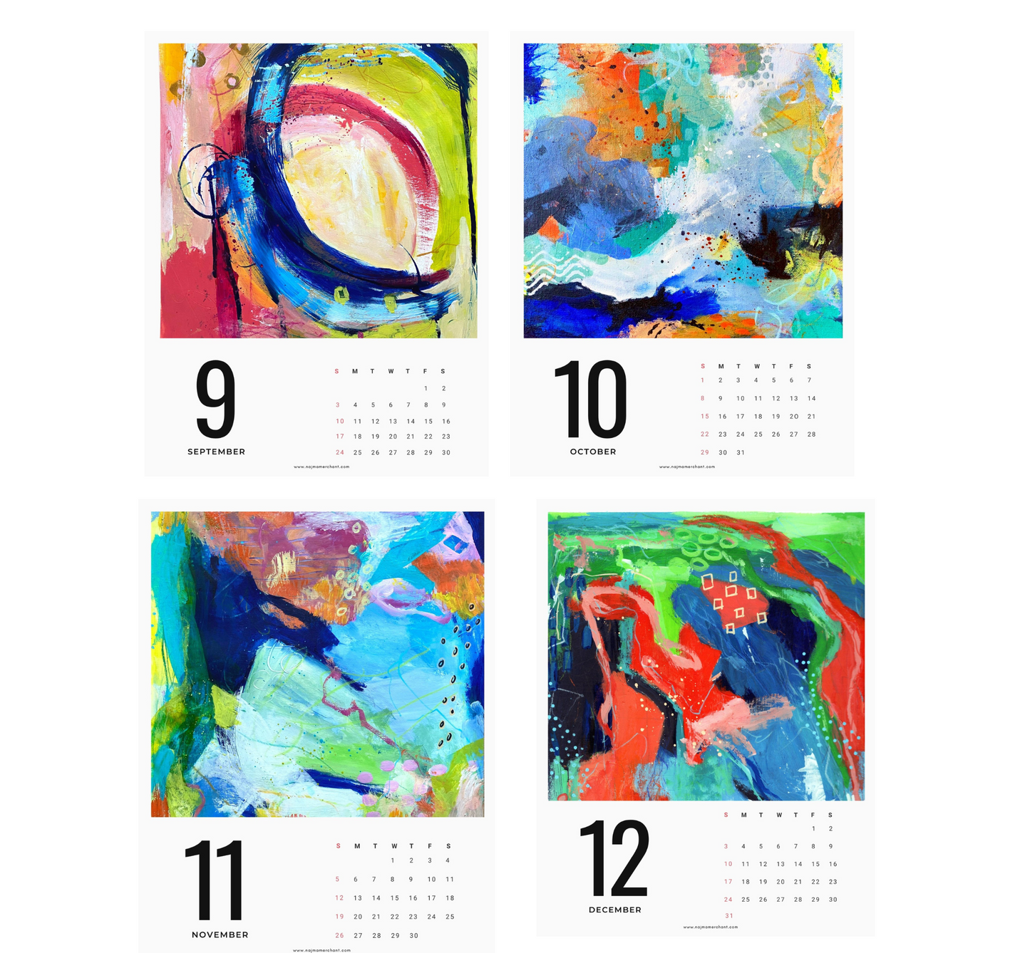 2023 Modern Abstract Art Calendar Printable