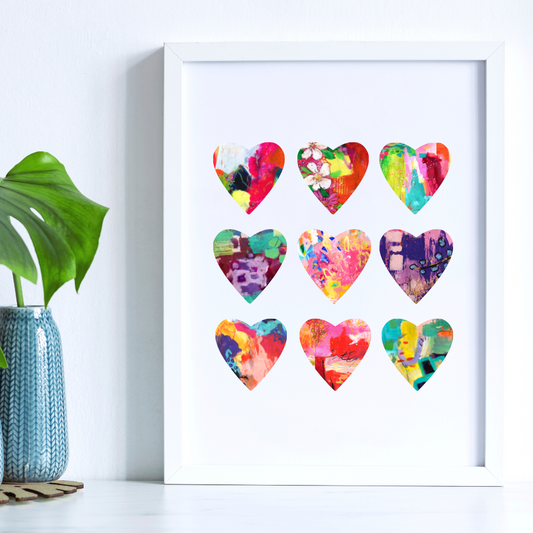 Printable Abstract Hearts Artwork