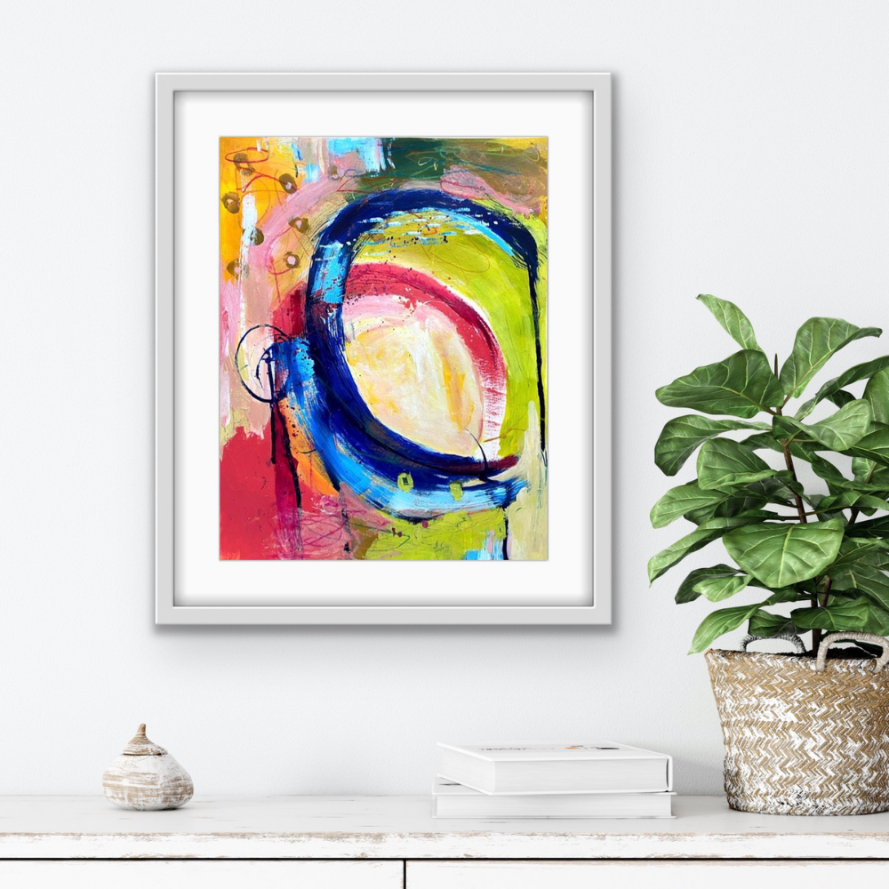 'From A Distance' | Abstract Art On Paper - Original Painting | 11" X 14"