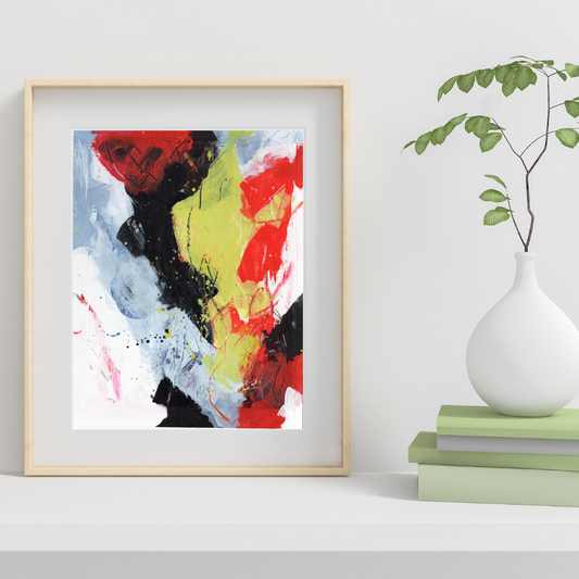 Bold Colorful Original Abstract Art On Paper - Original Painting | Small Art