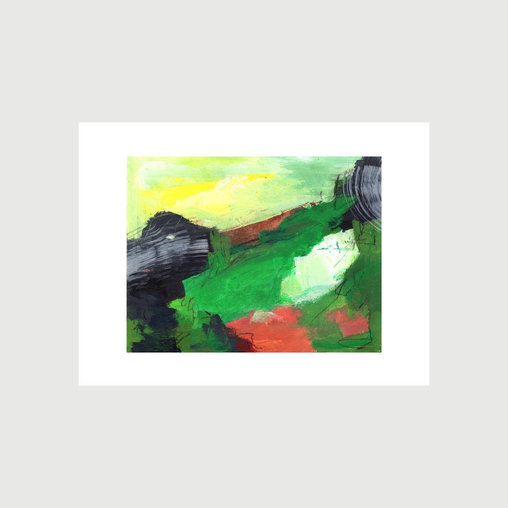 Abstract Landscape Art On Paper - Original Painting