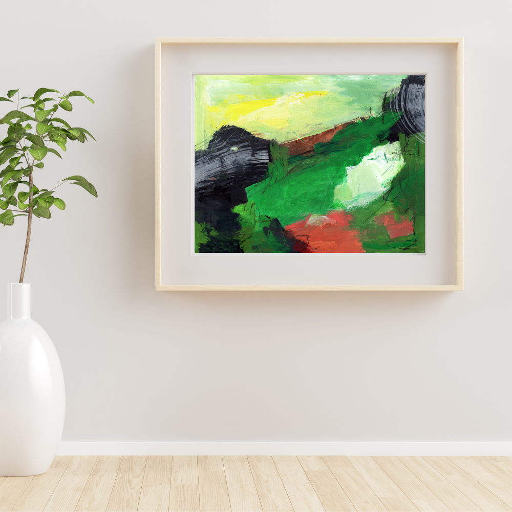 Abstract Landscape Art On Paper - Original Painting