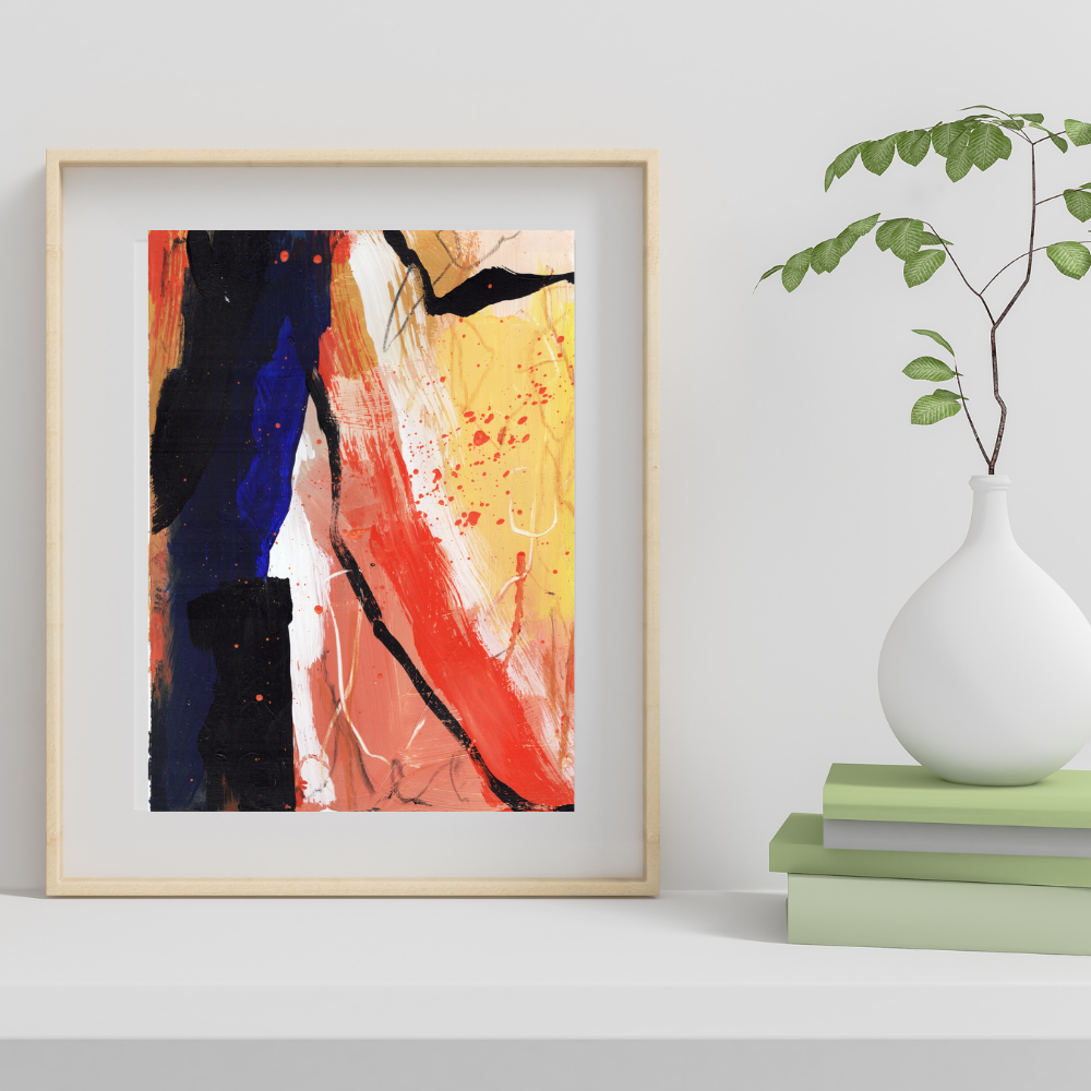 Abstract Art On Paper - Original Painting | Small Art