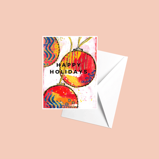 Holiday Ornament Printed Greeting Cards - Najma Merchant Art